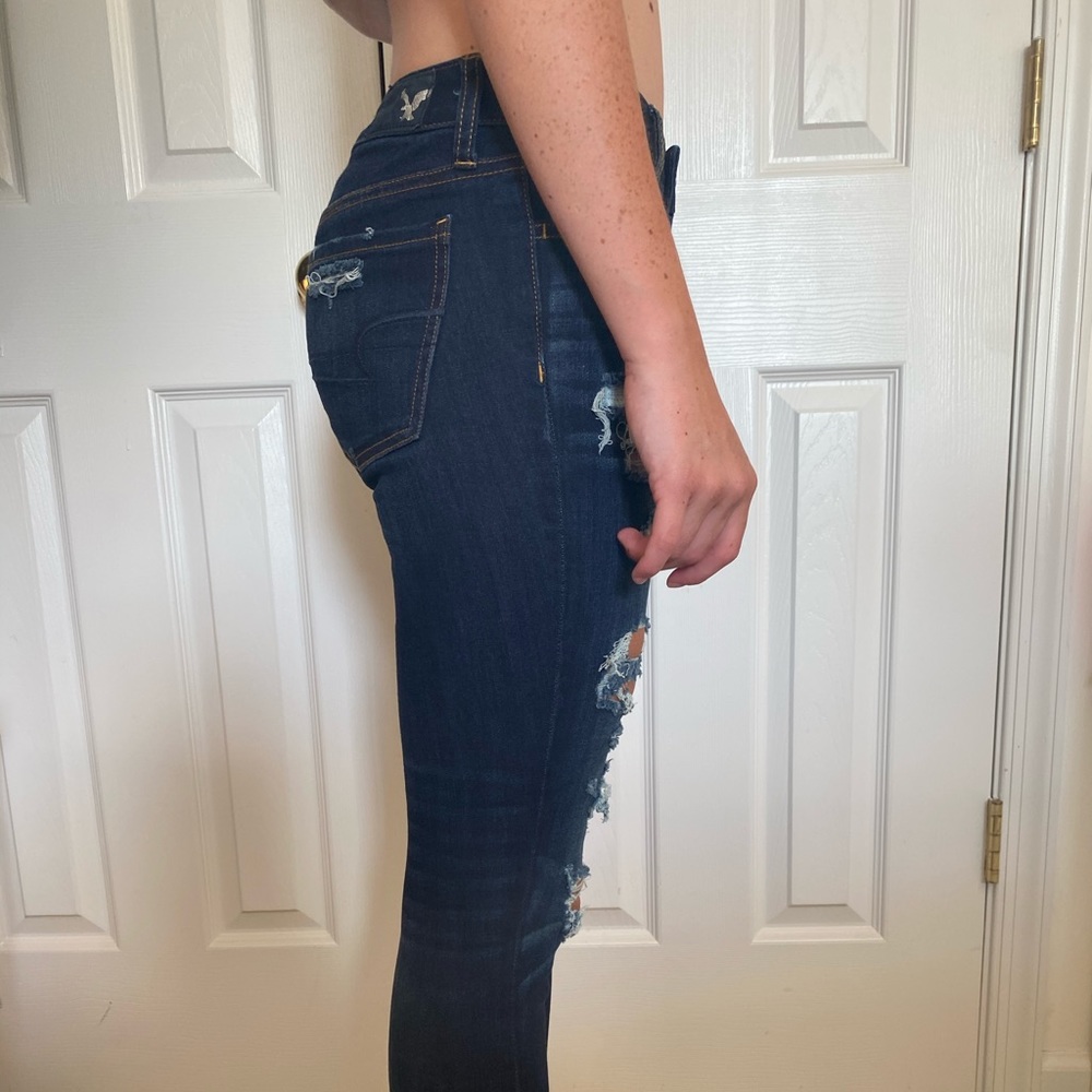 Ripped Dark Wash Jeans - Picture 3 of 6